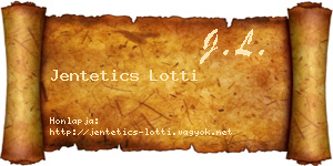Jentetics Lotti névjegykártya